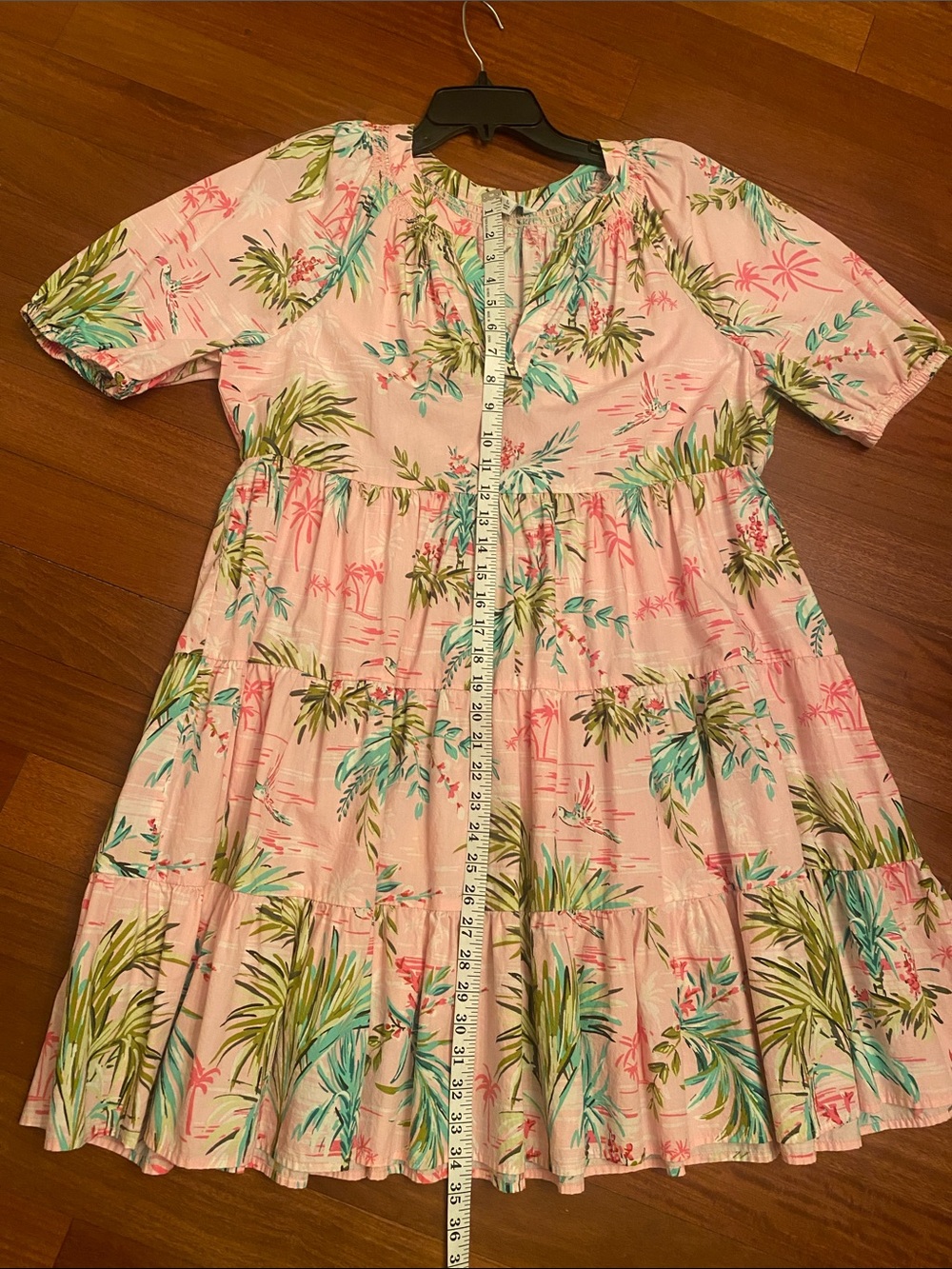 crown & ivy Pink Tropical Tiered Midi Dress - Picture 12 of 12